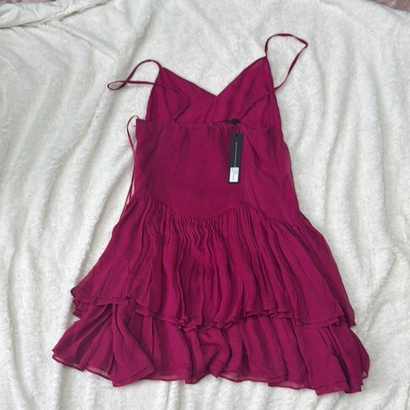 Raspberry Seville Ines Ruffle Mini Dress - Picture 8 of 14